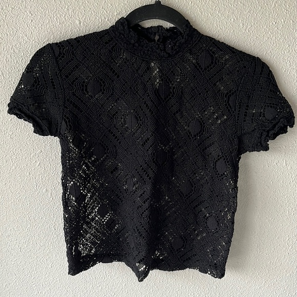Zara Tops - Zara Black lace Top Size small